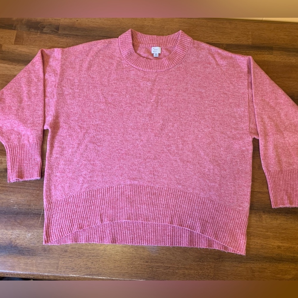 A New Day Sweater XL pink soft oversized Crewneck Valentines Day Winter Warm